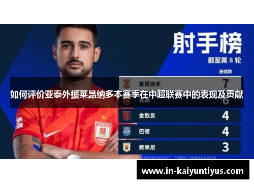 如何评价亚泰外援莱昂纳多本赛季在中超联赛中的表现及贡献